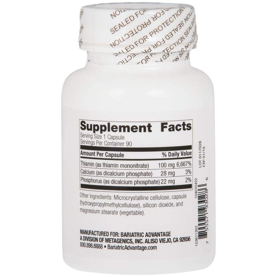 Bariatric Advantage Vitamin B-1 (Thiamin), 90 Capsules - Image 3